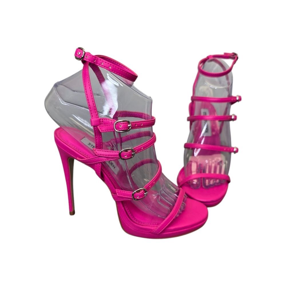 Steve Madden Women's 6 Jubliant Pink Buckle Strappy Stiletto Heels